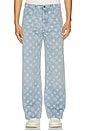view 1 of 6 Relaxed Fit Monogram Jeans in Bleached Monogra M Denim