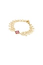 view 1 of 3 Laurel Leaf Bracelet in Gold & Red