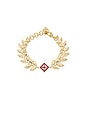 view 2 of 3 Laurel Leaf Bracelet in Gold & Red