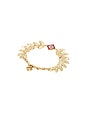 view 3 of 3 Laurel Leaf Bracelet in Gold & Red