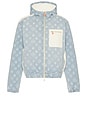 view 1 of 7 Cashmere Terry & Denim Reversible Jacket in Bleached Monogra M Denim