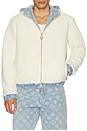 view 6 of 7 Cashmere Terry & Denim Reversible Jacket in Bleached Monogra M Denim