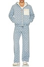 view 7 of 7 Cashmere Terry & Denim Reversible Jacket in Bleached Monogra M Denim