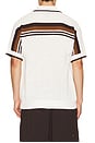 view 2 of 5 Crochet Short Sleeve Shirt in White & Brown
