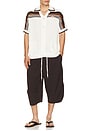 view 3 of 5 Crochet Short Sleeve Shirt in White & Brown