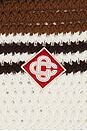 view 5 of 5 Crochet Short Sleeve Shirt in White & Brown