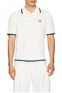 view 1 of 5 Boucle Short Sleeve Polo in White