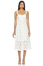 view 1 of 4 Calypso Dress in Trellis Eyelet White