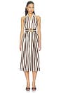 view 1 of 4 Quentin Midi Dress in Brown Ivory Stripe