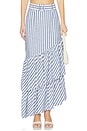 view 1 of 6 Terra Skirt in Ivory Blue Striped Seersucker