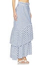 view 2 of 6 Terra Skirt in Ivory Blue Striped Seersucker