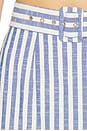 view 6 of 6 Terra Skirt in Ivory Blue Striped Seersucker