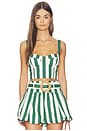 view 1 of 4 Claudine Top in Green White Stripe