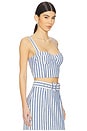 view 2 of 4 Claudine Top in Ivory Blue Striped Seersucker