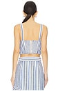 view 3 of 4 Claudine Top in Ivory Blue Striped Seersucker