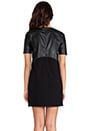 view 5 of 5 Ponte/Light Weight Faux Leather Mix Elbow Sleeve Dress in Black