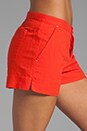 view 5 of 6 Linen Cotton Solid Linen Short in Solar Red
