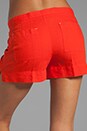 view 6 of 6 Linen Cotton Solid Linen Short in Solar Red