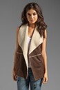 view 1 of 4 Distressed Faux Shearling Vest in Coffee