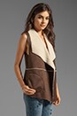 view 2 of 4 Distressed Faux Shearling Vest in Coffee
