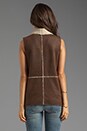 view 3 of 4 Distressed Faux Shearling Vest in Coffee