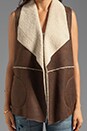 view 4 of 4 Distressed Faux Shearling Vest in Coffee