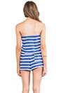 view 3 of 5 Striped Romper in Dazzling Blue