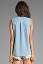view 2 of 4 Chambray Sleeveless Tie-Front Shirt in Chambray Multi
