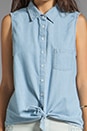 view 3 of 4 Chambray Sleeveless Tie-Front Shirt in Chambray Multi