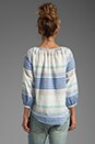 view 2 of 4 Variegated Horizon Stripe 3/4 Peasant Top in Mirage