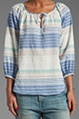 view 3 of 4 Variegated Horizon Stripe 3/4 Peasant Top in Mirage