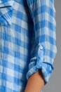 view 5 of 6 Aloha Check Roll Sleeve 2 Pocket Shirt in Light Lake