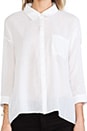 view 5 of 6 3/4 Sleeve Voile Button Down in White