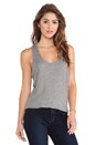 view 2 of 4 Double Banded Tank in Heather Grey