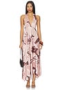 view 1 of 3 Lalique Halter Dress in Deco Mocha