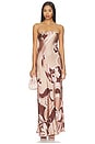 view 1 of 3 ROBE MAXI SANS BRETELLES DUCHESS in Deco Mocha
