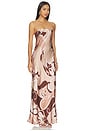 view 2 of 3 ROBE MAXI SANS BRETELLES DUCHESS in Deco Mocha