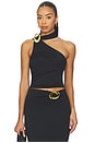 view 1 of 4 Cosmos Halo One Shoulder Top in Black