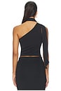 view 3 of 4 Cosmos Halo One Shoulder Top in Black