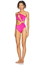 view 3 of 5 Orbit Orchid Cut Out One Piece Swimsuit in Fuchsia