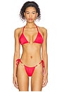 view 1 of 4 Isle Hoop Halter Bikini Top in Cherry