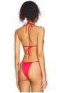view 3 of 4 Isle Hoop Halter Bikini Top in Cherry