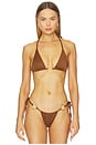 view 1 of 4 Isle Hoop Triangle Bikini Top in Mocha