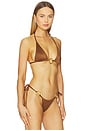 view 2 of 4 Isle Hoop Triangle Bikini Top in Mocha