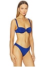 view 2 of 4 Ariel Ruched Bikini Top in Navy