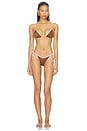 view 4 of 4 BAS DE MAILLOT DE BAIN AVEC LIENS À NOUER CÔTÉS RACER in Mocha
