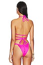 view 3 of 4 Marvel Wrap Bikini Top in Hot Pink