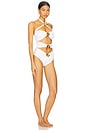 view 2 of 5 Diamond Orchid Cut Out One Piece Swimsuit in Pearl