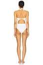 view 3 of 5 Diamond Orchid Cut Out One Piece Swimsuit in Pearl
