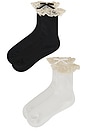 view 3 of 3 Mira Sock Set in Black & White